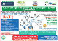 Two days National level Workshop on "Internet of Things" in association with E-cell IIT Bombay- Robokart